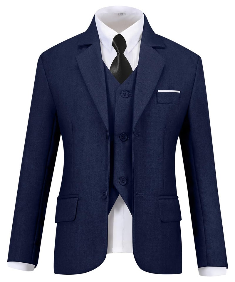 Visaccy Boys Suit Ring Bearer Outfit for Boy First Communion Kids Navy Suits Size 10 - Image 3